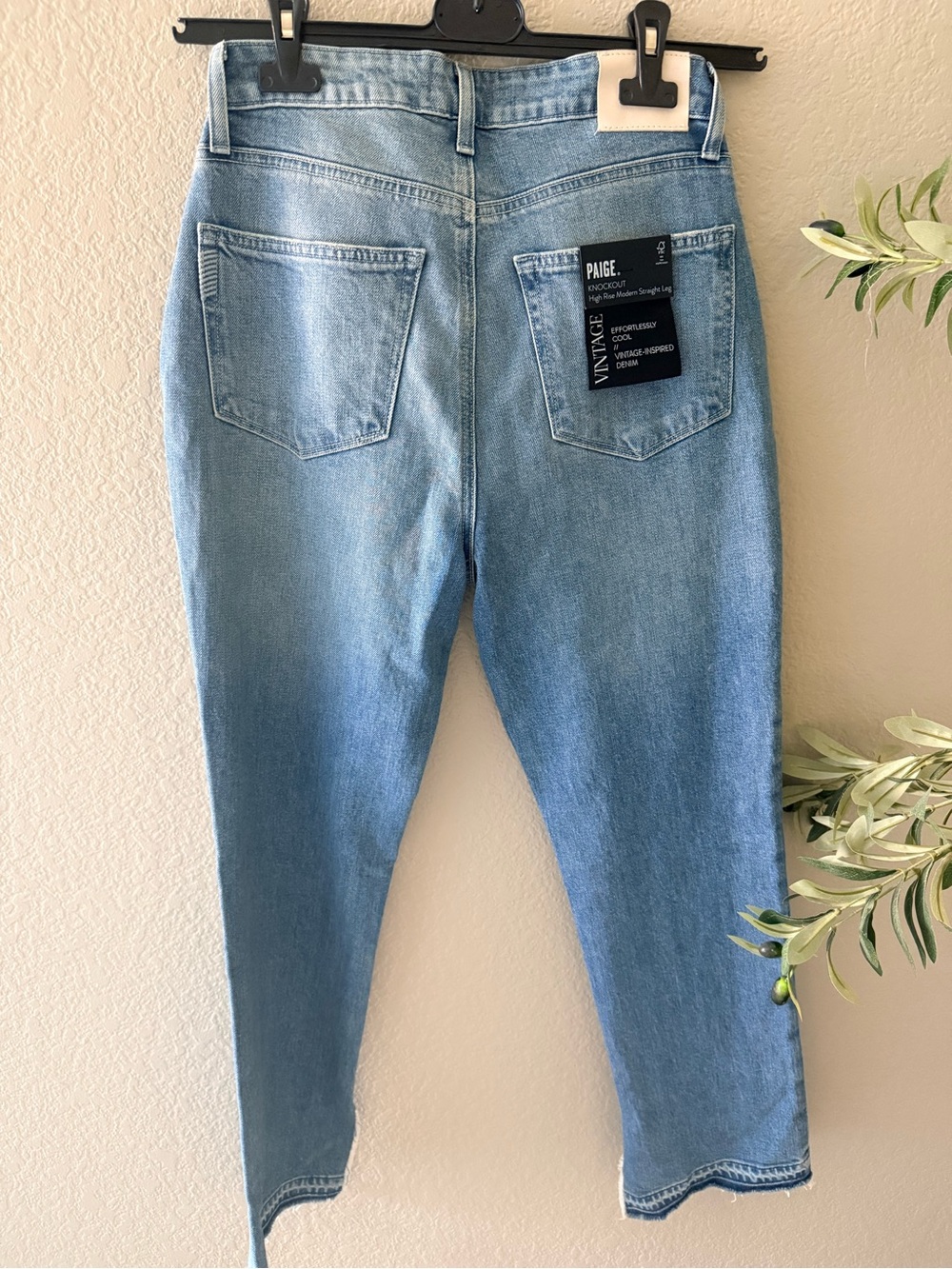 PAIGE High Rise Straight Leg Jeans Light Wash Hem NWT Women’s Denim - Picture 6 of 8